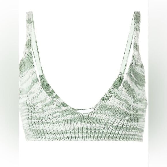 Revolve x Jonathan Simkhai Cora spade dyed Open Cable-Knit Bra Top in jade. S - Picture 10 of 10